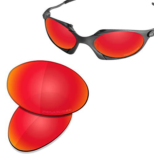 Juego de lentes de repuesto y de goma para gafas de sol Oakley Romeo 1, (Alta Defensa - Polarizada rojo fuego), Talla única