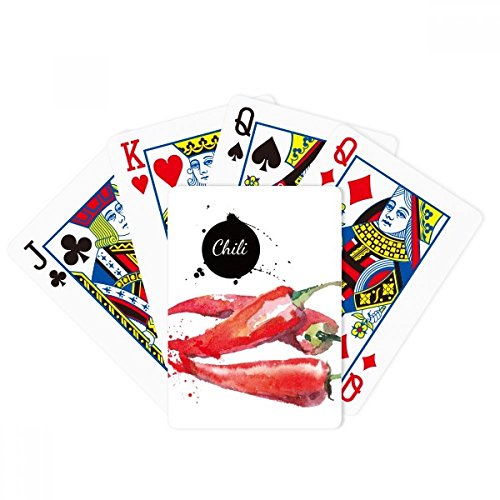 Juego de mesa de la diversión de la tarjeta mágica del póker de la acuarela del chile vegetal sabroso