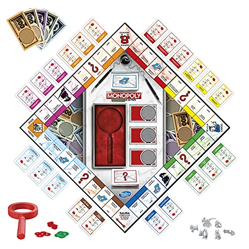 Juego de Mesa Monopoly Decodificador para Toda la Familia y niños y niñas de 8 años en adelante - Incluye un Decodificador del Sr. Monopoly para Encontrar falsificaciones - para 2 a 6 Jugadores