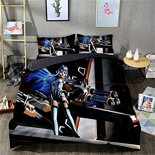Juego de Ropa de Cama con 3D Juego De Cama Infantil -Xenosaga - Obra de Arte Oficial CG-Lecho Tamaño (135x200cm), un Juego de 2 Piezas de 1 Funda nórdica + 1 Pieza de Funda de Almohada a Juego