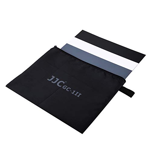 Juego de Tarjetas de Equilibrio de tamaño A4 3 en 1, Color Gris, 18% Blanco, para cámaras réflex Digitales, Tarjeta de calibración con Funda de Transporte, Impermeable para Canon Nikon Sony