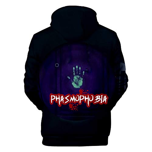 Juego de Terror Phasmophobia Unisex 3D Impreso con Capucha pulóver Sudadera Manga Larga Prendas de Vestir para Hombres Mujeres Adolescentes