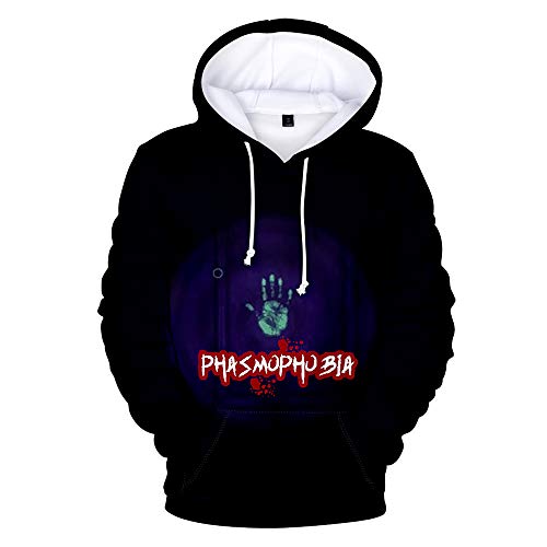 Juego de Terror Phasmophobia Unisex 3D Impreso con Capucha pulóver Sudadera Manga Larga Prendas de Vestir para Hombres Mujeres Adolescentes