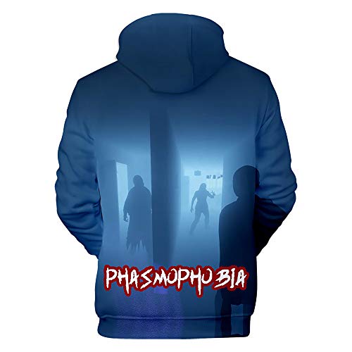 Juego de Terror Phasmophobia Unisex 3D Impreso con Capucha pulóver Sudadera Manga Larga Prendas de Vestir para Hombres Mujeres Adolescentes
