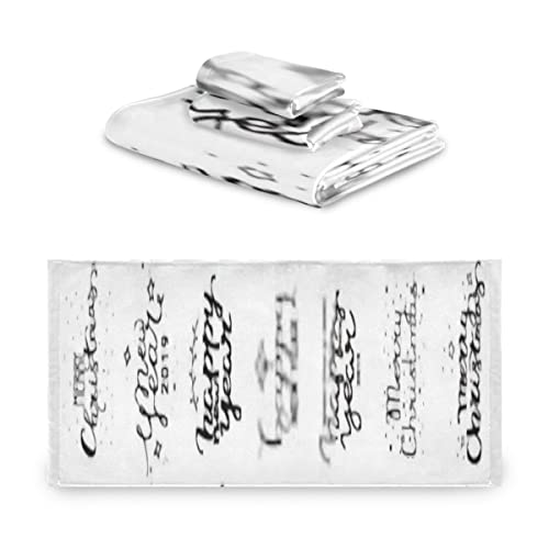 Juego de toallas de 3 piezas, Navidad Año Nuevo Giant Vector Collection Juegos de toallas de baño, 1 toalla de baño, 1 toallita, 1 toalla de mano, multifunción suave para el hogar, cocina, hotel, gim