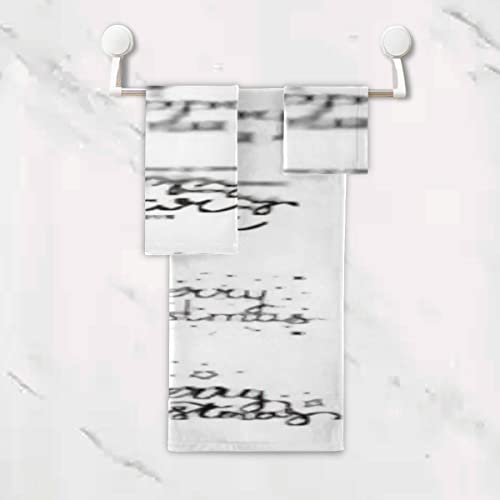 Juego de toallas de 3 piezas, Navidad Año Nuevo Giant Vector Collection Juegos de toallas de baño, 1 toalla de baño, 1 toallita, 1 toalla de mano, multifunción suave para el hogar, cocina, hotel, gim