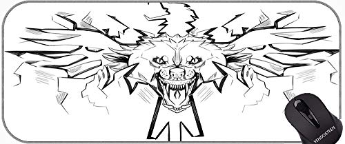 Juego extendido Alfombrilla De Ratón, Lobo De Otoño Familia Sin resbalón Mousepad