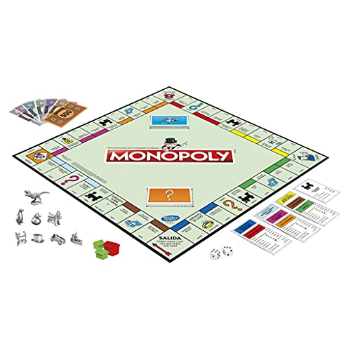 Juego Monopoly, Juego de Mesa clásico para la Familia de 2 a 6 Jugadores, para niños a Partir de 8 años