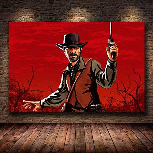 Juego Red Dead Redemption 2 Póster De Lienzo Arte De La Pared Pintura Impresión Decoración De La Sala De Estar 50X70Cm -Sn1944