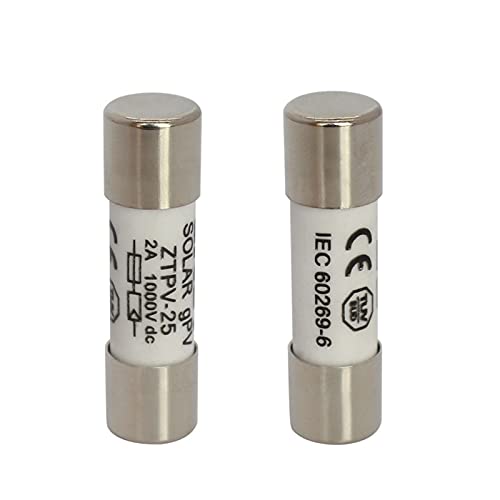 junfeng Fusible 50 Piezas Corriente Continua Enlace Fusible 2-3 0A 1000V DC Fusible 10x38mm Solar Pavo Fusible (AMP : 5A)