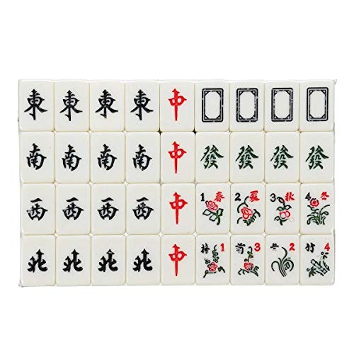 Junta partido divertido del juguete del juego portátil retro caja Mahjong chino raro 144 fichas Mah Jong-Set