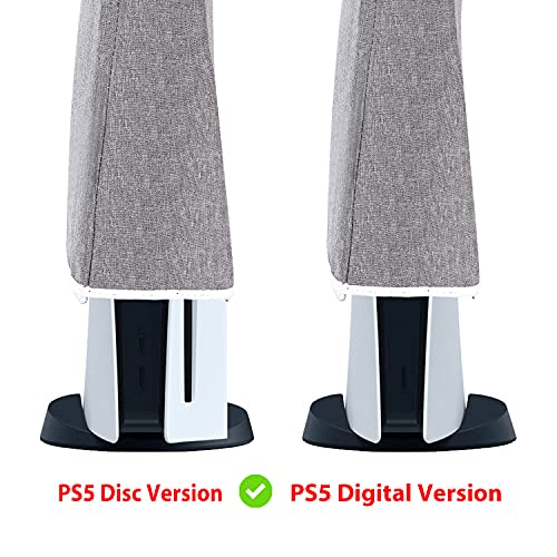 JUSPRO Protector de polvo para PS5, antiarañazos, compatible con PlayStation 5, edición digital y edición normal, color gris