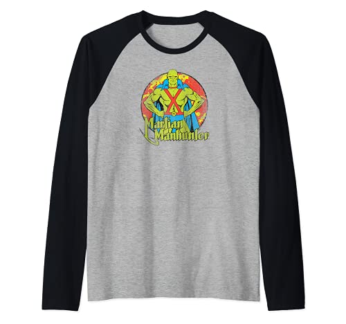 Justice League Martian Manhunter Circle Camiseta Manga Raglan