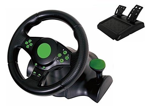 Kabalo Gaming Vibration Racing Steering Wheel (23cm) and Pedals for PS4 PS3 PC USB [Juegos vibración compite con el volante (23 cm) y Pedales para PS4 PS3 PC USB]