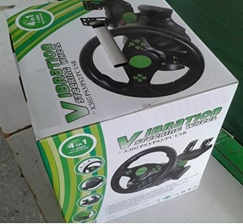 Kabalo Gaming Vibration Racing Steering Wheel (23cm) and Pedals for XBOX 360 PS3 PC USB [Juegos vibración compite con el volante (23 cm) y Pedales para XBOX 360 PS3 PC USB]