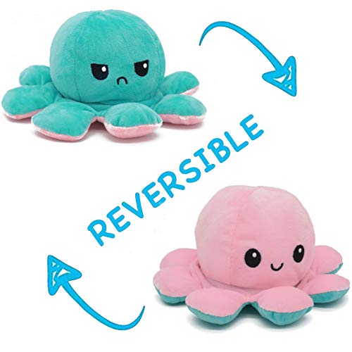 KAPTIUM Pulpo Reversible Prime, Pulpito Reversible, Pulpo Peluche Reversible, Pulpos Reversibles Peluche, Pulpo TIK Tok, Rosa y Azul, Octopus Reversible, Peluche Pulpo Reversible, Grande, Pequeño