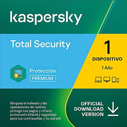 Kaspersky Total Security 2022 | 1 Dispositivo | 1 Año | PC / Mac / Android | Código de activación enviado por email