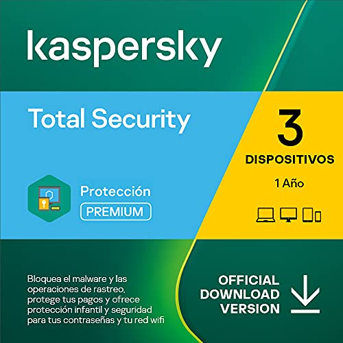 Kaspersky Total Security 2022 | 3 Dispositivos | 1 Año | PC / Mac / Android | Código de activación enviado por email