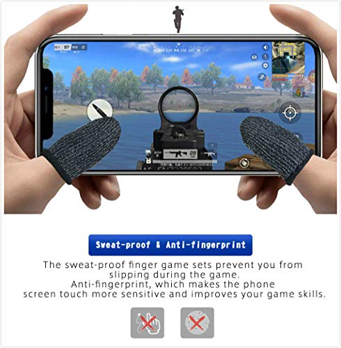 KBNIAN 6 pcs Mangas para Dedos para Juego Funda de Dedos para Jugar Anti-Sudor Dedales para Jugar al Movil Transpirable Guantes de Dedo para Juego Movil Universal para Pantalla Táctil Android iOS