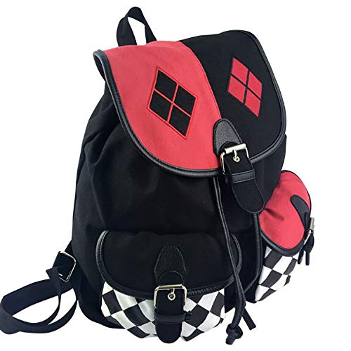 KEBEIXUAN Suicide Squad Harley Quinn Canvas Dark Bag Bundle Mochila Shoulder Canvas Mochila para Viajes, Viaje, Uso en el Campus (Escuadrón Suicida)