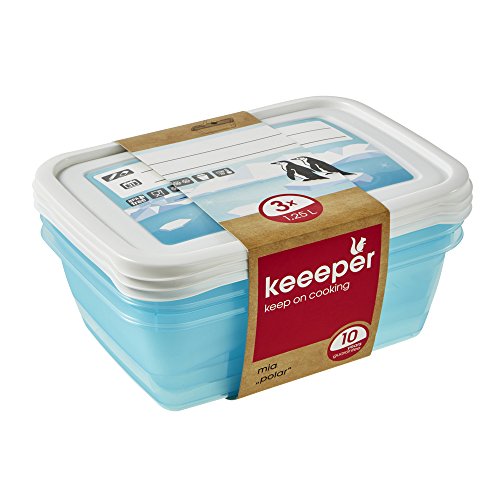 keeeper MIA Polar Botes para Alimentos, PP, Ice Blue (Transparent), 3X 1,25 l, 3 Unidades