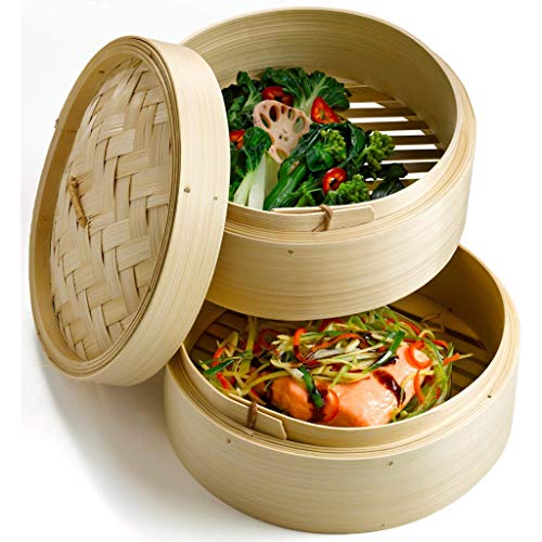 Ken Hom KH506 - Vaporera, bambú, color crema