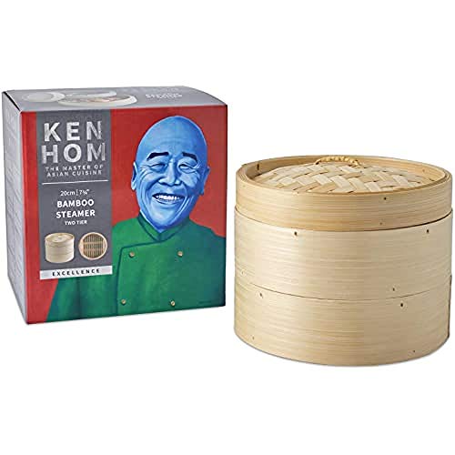 Ken Hom KH506 - Vaporera, bambú, color crema