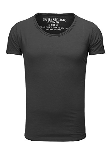 Key Largo camiseta hombre Básico BREAD NUEVA ronda gris - algodón, Antracita, 100% algodón, hombre, L