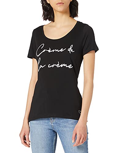 KEY LARGO Cream Round Camiseta, Negro, L para Mujer