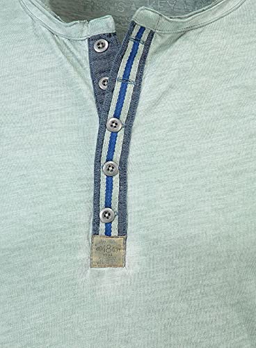 KEY LARGO Stadium Button Camiseta, Faded Moss (1541), S Informal