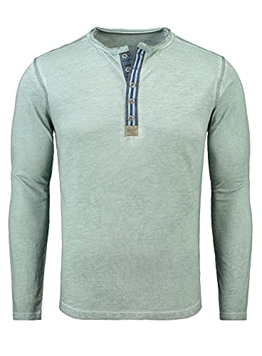 KEY LARGO Stadium Button Camiseta, Faded Moss (1541), S Informal