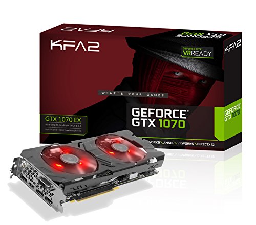 KFA2 GeForce GTX 1070 EX PCI-E - Tarjeta gráfica Gaming, 8 GB negro