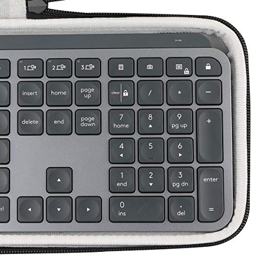 Khanka Duro Viaje Estuche Bolso Funda para Logitech MX Keys Teclada Inalámbrico Iluminado Avanzado(Case Only)