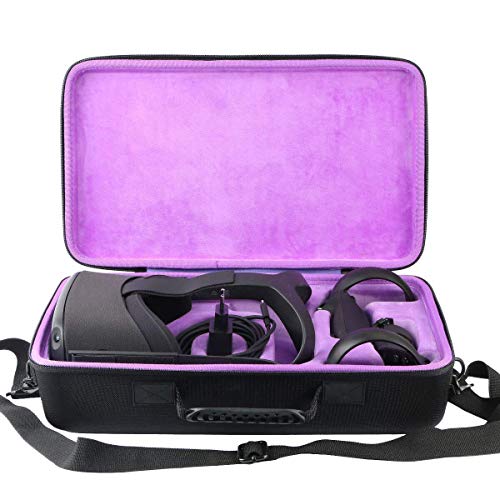 Khanka Duro Viaje Estuche Bolso Funda para Oculus Quest /Quest 2 VR Gaming Headset 256GB 64GB (Morado Interior)