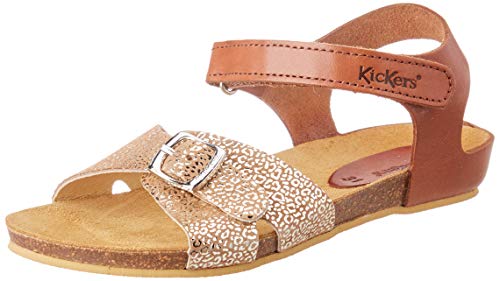 Kickers Bobbun, Sandalias de Punta Descubierta Niños, Beige (Beige Foncé 112), 34 EU
