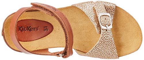 Kickers Bobbun, Sandalias de Punta Descubierta Niños, Beige (Beige Foncé 112), 34 EU