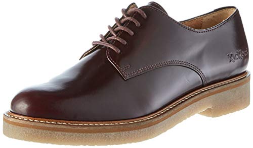 Kickers Oxfork, Zapatos de Cordones Derby Mujer, Rojo (Bordeaux Perm 18), 36 EU