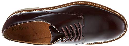 Kickers Oxfork, Zapatos de Cordones Derby Mujer, Rojo (Bordeaux Perm 18), 36 EU