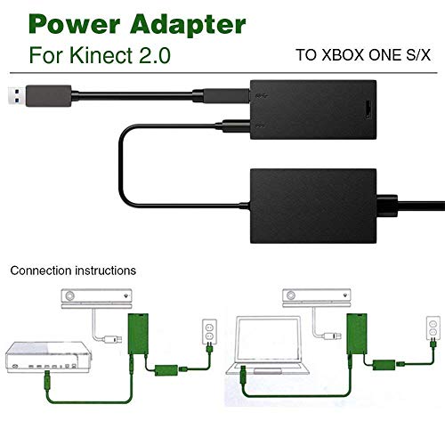 Kinect Adaptador para Xbox one S X, Microsoft kinect Adapter reemplazo para PC Xbox One S / Xbox One X y Windows 10, enchufe de la EU