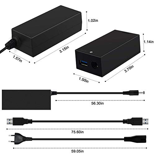 Kinect Adaptador para Xbox one S X, Microsoft kinect Adapter reemplazo para PC Xbox One S / Xbox One X y Windows 10, enchufe de la EU