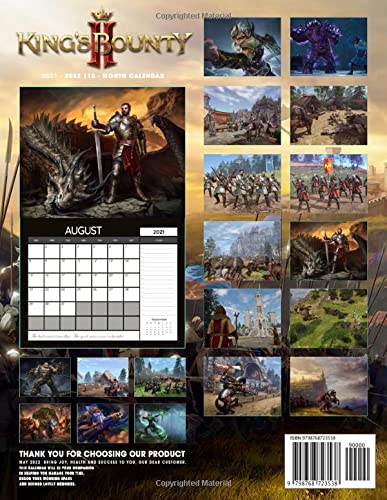 King's Bounty II Calendar 2022-2023: King's Bounty II Calendar 2022 - OFFICIAL Games calendar 2022 18 months- Planner Gifts boys girls kids and all ... 17''x11''(Kalendar Calendario Calendrier).