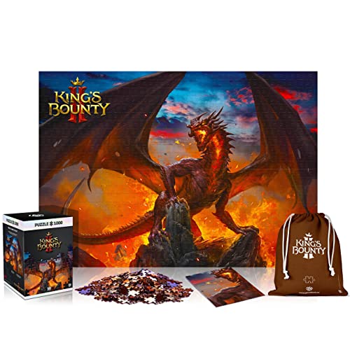 King'S Bounty II: Dragon | Puzzle 1000 Piezas | Incluye póster y Bolsa | 68 x 48 | Videojuego | Rompecabezas para Adultos y Adolescentes | para Navidad y Regalos | Decoración