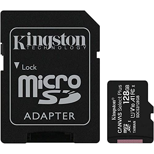 Kingston Canvas Select Plus Tarjeta microSD, SDCS2/128GB Class 10 con Adaptador SD