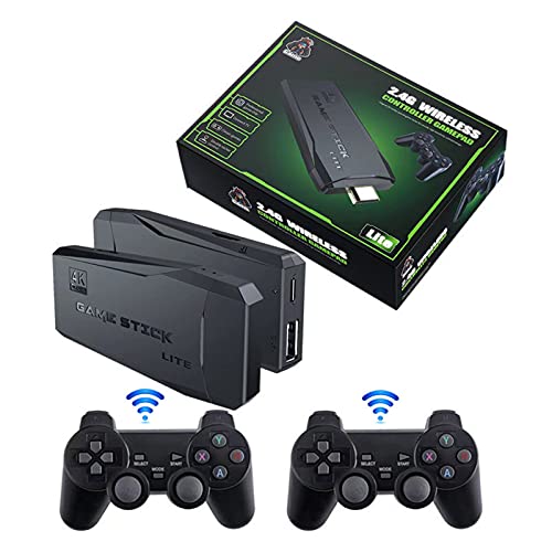 KINMRIS 4K M8 USB inalámbrico Retro consola de juegos de consola, consola de videojuegos para PS1/GBA/SNES/MAME Retro TV consola de juegos HDMI compatible con 64 GB 10000 juegos y palos de videojuegos