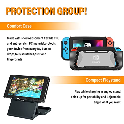 Kit de Accesorios 18 en 1para Nintendo Switch, con Protector de Pantalla, Soporte para Juegos, Tapa del Interruptor, Tapa del Joystick, protección para Joy-con Joystick