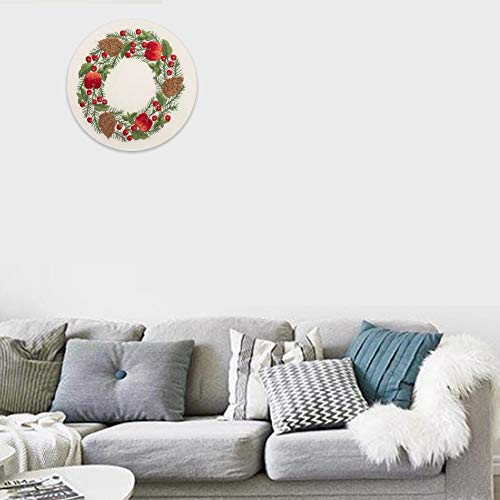 Kit de inicio de bordado, gama completa de bordado de Navidad con patrón de punto de cruz Kit de herramientas para principiantes, corona de Navidad multipatrón