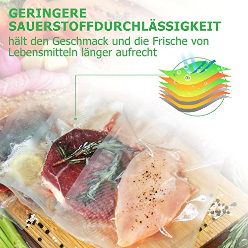 KitchenBoss Bolsas de Vacío, 50 pcs 20 * 30 cm y 50 pcs 28 * 40 cm para Dispositivo Envasadora Envasado al Vacío y Almacenamiento de Alimentos
