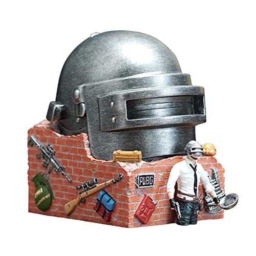 Kiter Cenicero PUBG Key Ashtray Creative Helmet Metal Outdoor Desktop Ash Tray Mobile Game Resin Model Decoration Gift Ceniza Bandeja