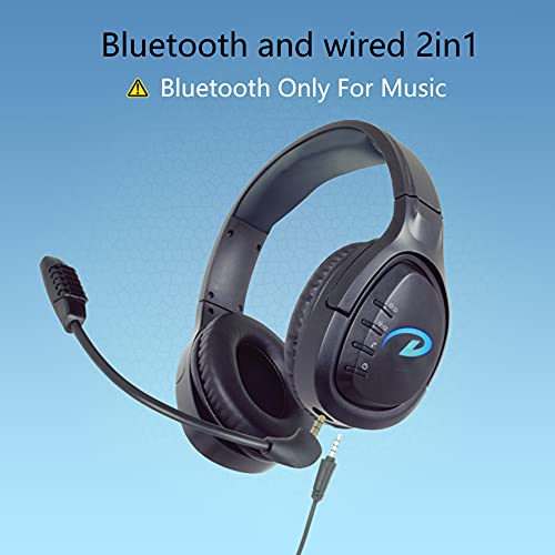 KIWAHK Xbox Headset, Znines Gaming Headset para PS4, PS5, Xbox One, Auriculares inalámbricos Bluetooth, Nintendo Switch, PC, Mac, Laptop, Over Ear Gaming Headphones, Bass Surround, Orejeras suaves