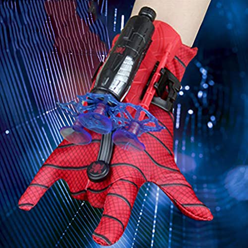 KKPLZZ Spiderman Launcher Glove, Kids Plastic Cosplay Glove Hero Launcher Juego de Juguetes de muñeca Gran Regalo para los fanáticos de Spiderman, Juguetes educativos para niños